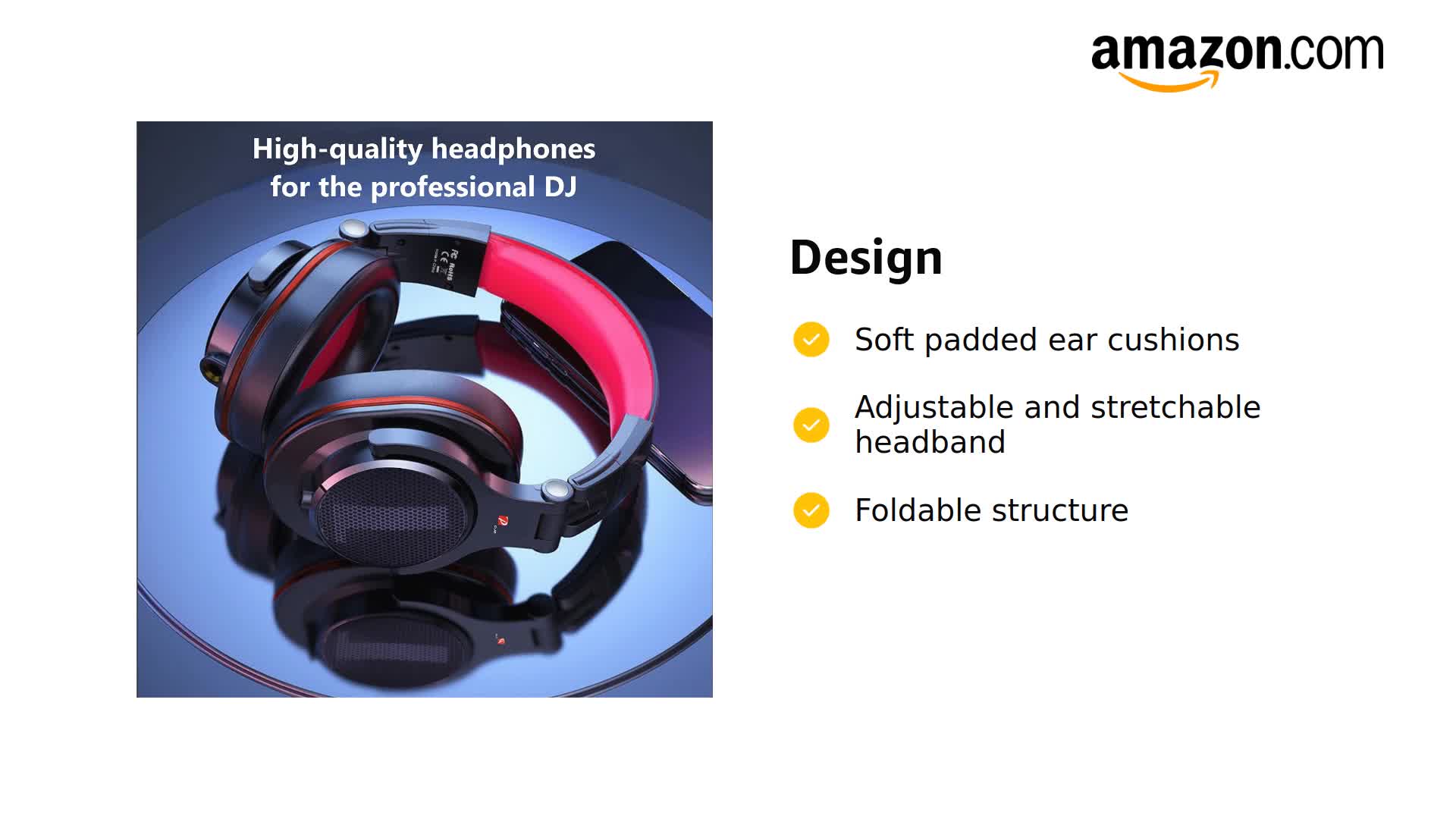Amazon.com: Prosonic DJ2G Over Ear Headphone, Wired Bass Headset